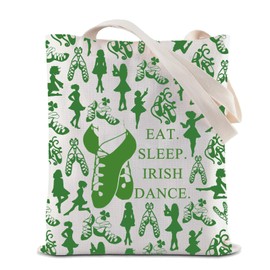 ZJXHPO Irish Dancer Tote Bag Irish Dance Reusable Grocery Shopping Bag Irish Dance Lover Gift Irish Dance Team Handbag (C-Irish Dance Tote)