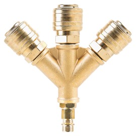 Compressed Air Distributor, Compressed Air Soft 3-Way with Couplings, 1/4 Inch Air Hose, Quick Coupling Distributor, Brass Coupling Plug with Male Thread, NW 7.2 Compressed Air Y Distributor