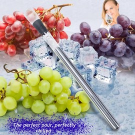 Wine Chiller Stick with Aerator and Pourer, 3-in-1 Wine Cooling Rod, Stainless Steel Iceless Bottle Chiller for White Wines, Perfect for Dinner Parties and Gifts