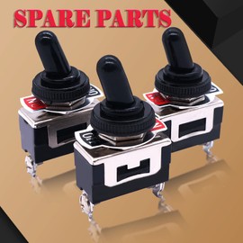 Twidec/3Pcs Heavy Duty Rocker One-Side Momentary Toggle Switch 16A 250V AC SPST 2 Position 2 Pin (ON)-Off Switch with Metal Bat Waterproof Boot Cap Cover KL-B112MZ