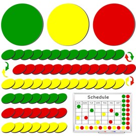 60 puntos magnéticos de doble cara para pizarra blanca de 1.26 pulgadas, redondo, rojo, verde, amarillo, círculo, ferromagnet, indicadores de estado, 