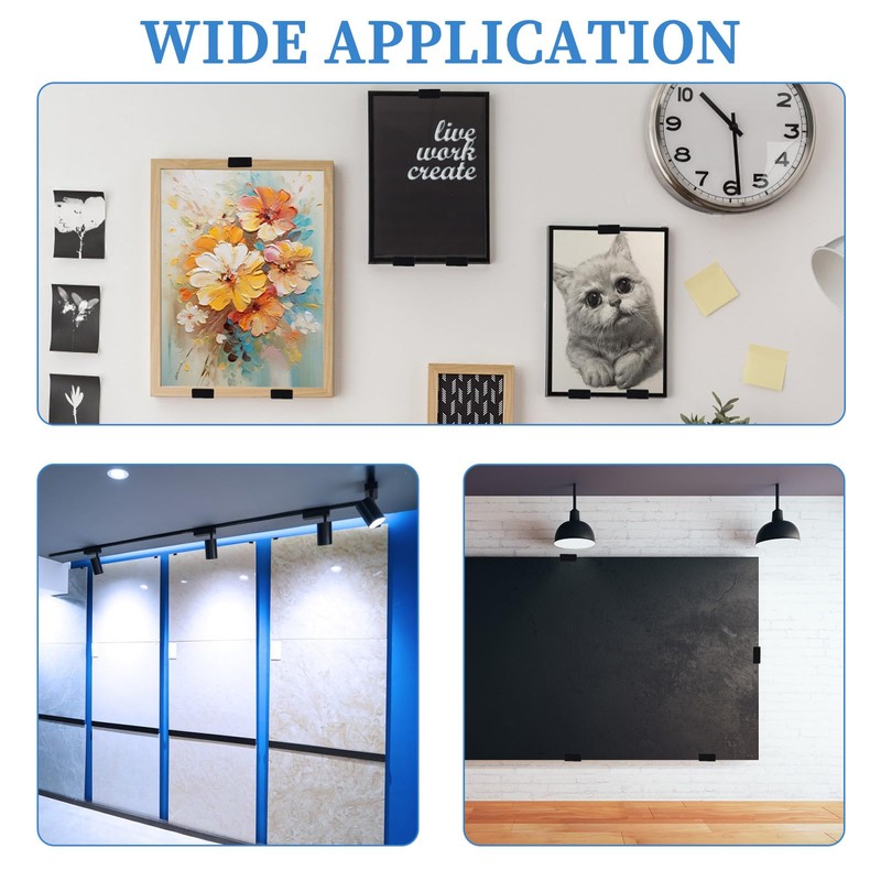Sekonow Movable Mirror Clips for Wall Mounting, Stainless Steel Heavy