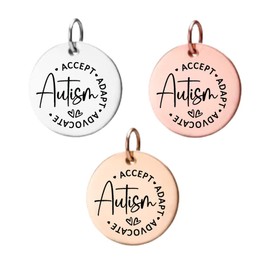 Autism Charm, Accept Adapt Advocate, Autism Jewelry, Awareness Pendants for DIY Necklace Bracelet Earrings Jewelry Making Supplies