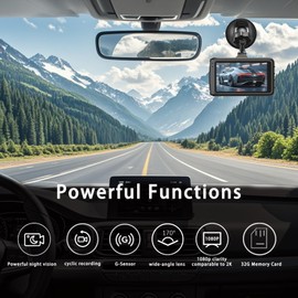 Car Dash Camera, Full Metal Body Car Camera, 1080P HD Recorder, Super Large Wide Angle Lens, Cyclic Recording, G Sensor, WDR,HDR, Excellent Video Recording at Night, Free 32G Memory Card