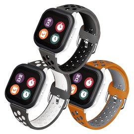Mengudig 3 Pack Compatible with Gizmo Watch Band Replacement Gabb Watch Bands Syncup Kids Watch Band,Breathable Soft Silicone Watch Bands for Kids Verizon Gizmo Watch 3 2 1