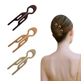 TOEECY Pack of 3 U-Shaped Hair Pins, French Hair Pin with French Twist, Women Hair Clips for Updo Hairstyles, Hair Pin Hair Accessories for Girls and Women (A)