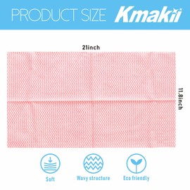 CLEAN LEADER Disposable Handi Wipes Dish cloth Dish Towels Dish Rags Towels Handy Wipes Reusable Cloths,Multi-purpose,Pink 11.8 x 20", 80 Count/Bag, Soft, Durable, Super Absorbents