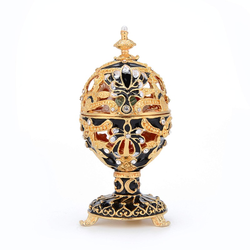 QIFU Hand Painted Black Easter Egg Style Collectible Figurine, Unique