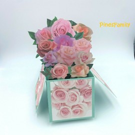 PinesFamily G06-3D Pop Up Flower Box Greeting Card | Birthday, Mother's day&all occasions