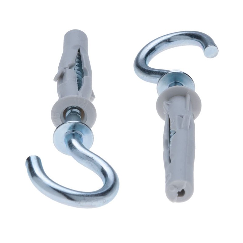 3.5x65mm Hook Screw With M6 6x35mm Wall Plug, Half Ring