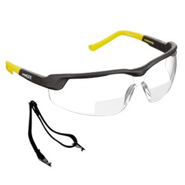 voltX GT Adjustable (2020 Model) Bifocal Reading Safety Glasses (Clear Lens +1.0), CE EN166FT Certified, Anti Fog Coated, UV400 Lens, Scratch Resistant, Tilt and Length Adjustable earstems.
