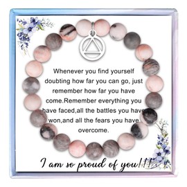 Fullrainbow Sobriety Gifts for Women Sobriety Bracelet Sobriety Gifts Sober Gifts for Women Sobriety Gifts for Men Best Sobriety Gifts (Pink Sober Bracelet)