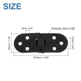 uxcell Folding Table Hinge, 2pcs Zinc Alloy 180 Degree Round Edge Sewing Machine Table Butler Tray Hinges for Cabinet Desk Drawer Door Furniture (Black, 3.1 x 1.2inch)