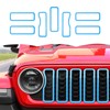 Front Grille Inserts Grill Decoration Exterior Accessories Compatible with Jeep