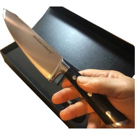 HEAVYDUTY Chef Knife with Knives Sharpener, Razor Sharp Blades and Extra Strong Handle by Heirloom Culinary