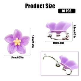 dinghaole Mini Flower Hair Clips Lily Flower Purple Small Cute Claw Clips Flower Girl Hair Accessories Lily Flower Small Hair Accessories for Women and Girls Daily Party