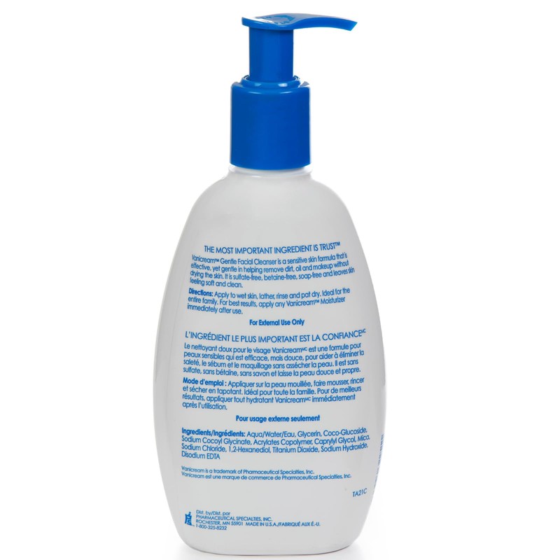 Vanicream Gentle Facial Cleanser, 8 Fl Oz TEJ