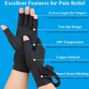 2 Pairs Copper Arthritis Gloves for Women Men, Fingerless Compression