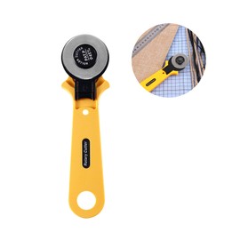 Fabric cutter, rotary cutter, stainless steel fabric cutter, fabric cutter, for precise cutting, suitable for quilting and cutting fabrics, paper, leather (blade diameter 45 mm)