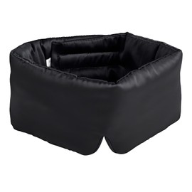 LUPATDY 100% Mulberry Silk Sleeping Mask with Adjustable Headband, Large Sleeping Mask for Men and Women, Silk Sleep Mask, Eye Mask for Night Sleep, Nap and Travel (Black)