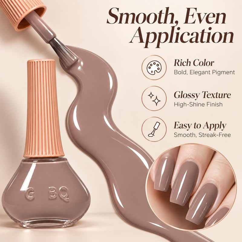 12ML Taupe Nude Nail Polish, Air Dry, No UV Lamp,