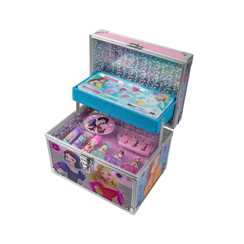 Set de Cosméticos Princesas con Estuche, Brochas y Brillos Labiales,
