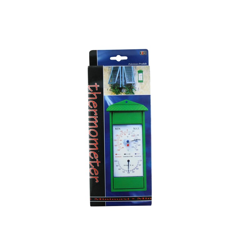 Koch 86600 Minimum-Maximum Thermometer with Hygrometer Green
