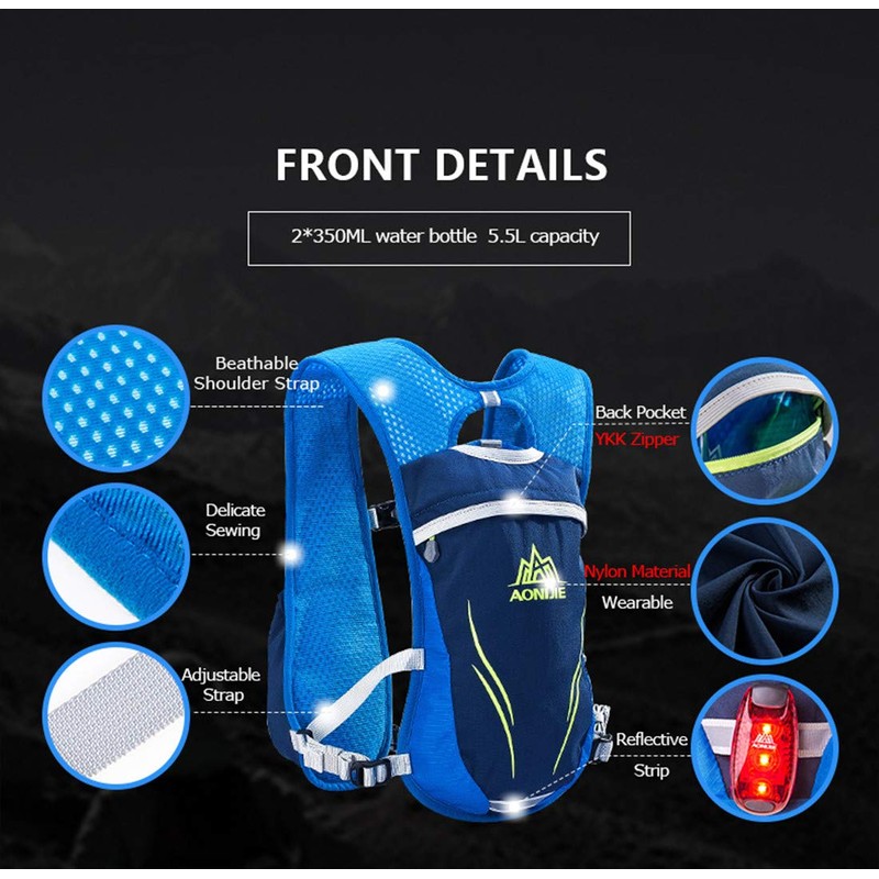 AONIJIE Unisex 5.5L Running Race Hydration Vest Hydration Pack Backpack