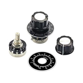 CenryKay 2PCS RV24YN20S B102 1K ohm Single Turn Carbon Film Rotary Taper Potentiometer+2PCS A03 Knob + 2PCS Dials