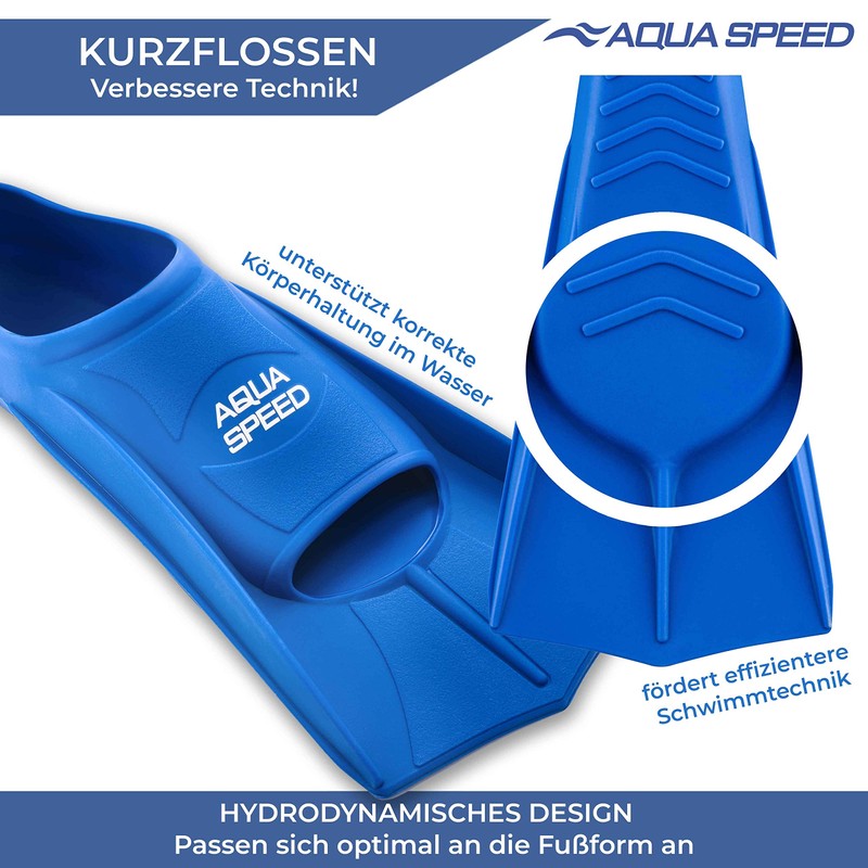 Aqua Speed Short Flippers For Adults And Children, High Tech