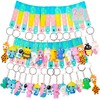 28 Pop Fidget Toy with Cartoon Keyring Party Bag Children's
