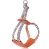 WOOFUU Rhinestone Dog Harness, Orange Leather No Pull Vest with