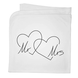 Azeeda 'Mr & Mrs Hearts' Cotton Baby Blanket/Shawl (BY00039757)