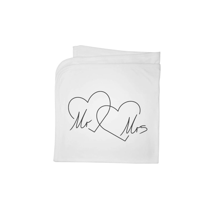 Azeeda 'Mr & Mrs Hearts' Cotton Baby Blanket/Shawl (BY00039757)