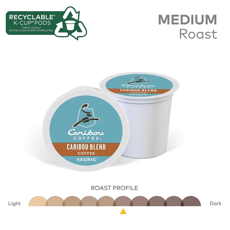 Caribou Blend Coffee Keurig K-Cup Pods, Medium Roast, 24/Box (6992)