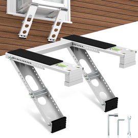 WEETALL Window Air Conditioner Support Bracket: 200lbs Dual Arm Universal Support for 5,000-24,000 BTU Units, Heavy Duty Window AC Mount for 3‘-12" Brick Concrete Wood Walls