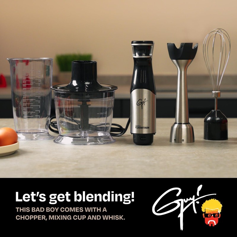 Guy Fieri's Flavortown Immersion Blender with DynamicShaft Technology, 400W &