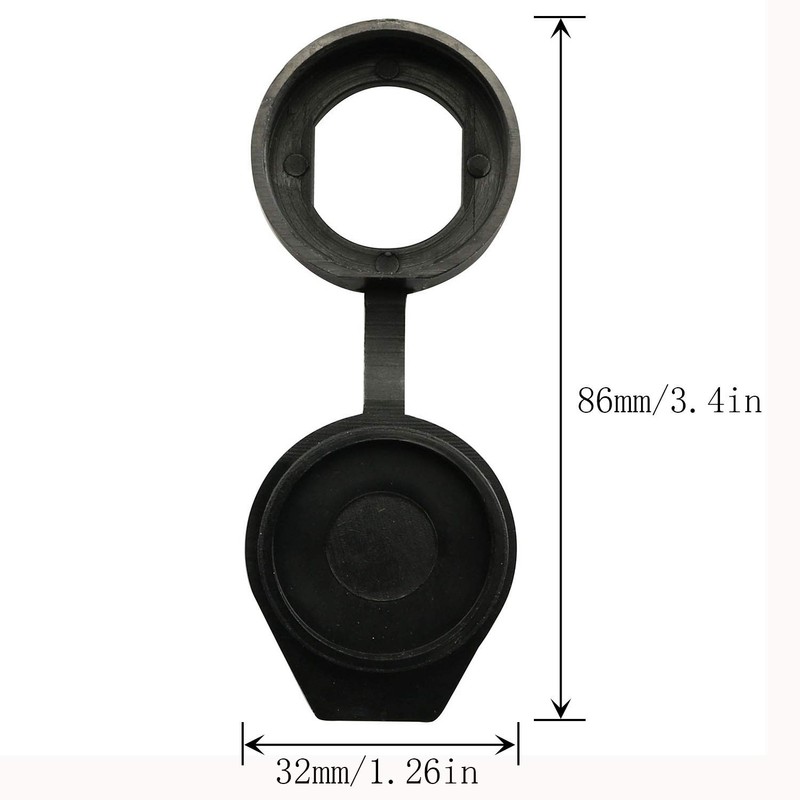 JCBIZ 6pcs 22m Black Door Lock Dust Cover Rubber Waterproof