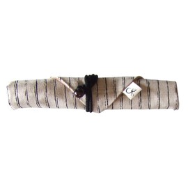 Officer 左衛門 Mobile chopsticks "Eight Sanshiro" Chopsticks Bag White Stripe (Brown) JF – 50 