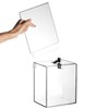 YOUEON Tall Acrylic Donation Box with Lock and Sign Holder,