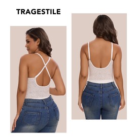 SHAPERIN Shapewear Women's Body Tummy Control Backless Shaping Bodysuit Sptize Corset Shapewear String Body with Adjustable Shoulder Strap, White