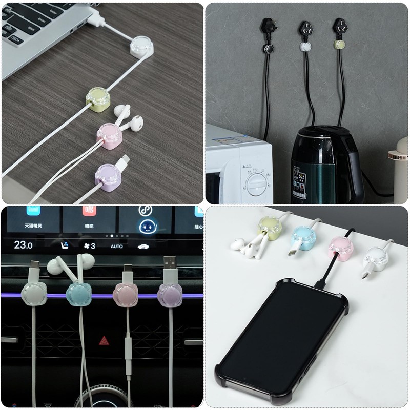 6 Pack Magnetic Cable Clips,Cord Organizer Holder,Cable Tidy Tools,Cord Holder