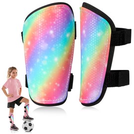 Liliful Soccer Shin Guards for Kids Soccer Shin Pads with Adjustable Straps Protection Gear Shin Pads for 2-14 Girls Boys Kids 1 Pack(Fine Flash)