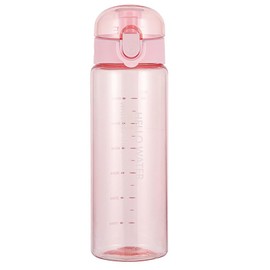 YIKANGHENG Sports Water Bottle, 26oz Transparent Pink Plastic Water Cup with Straw for Sports, Travel, and Outdoors (pink)