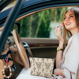 5 Pcs Novelty Highland Cows Animal Mmakeup Bag Gifts for Highland Cows Nerd Highland Cowss Lovers Women