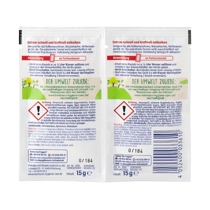 Heitmann Quick Descaler, Pack of 5 (5 x 30 g)