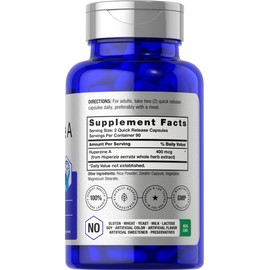 Horbäach Huperzine A 400mcg | 180 Capsules | Non-GMO, Gluten Free Supplement