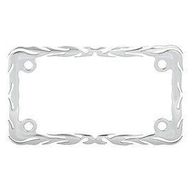 GG Grand General 60393 Chrome Flame Motorcycle License Plate Frame, 7-1/2"x4-1/16"