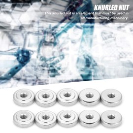 Tissting GB807 Handle Nut Round Knurled Nuts M3 M4 M5 M8 Knurled Nut Round Carbon Steel for Manufacturing Machinery (M5 10pcs)