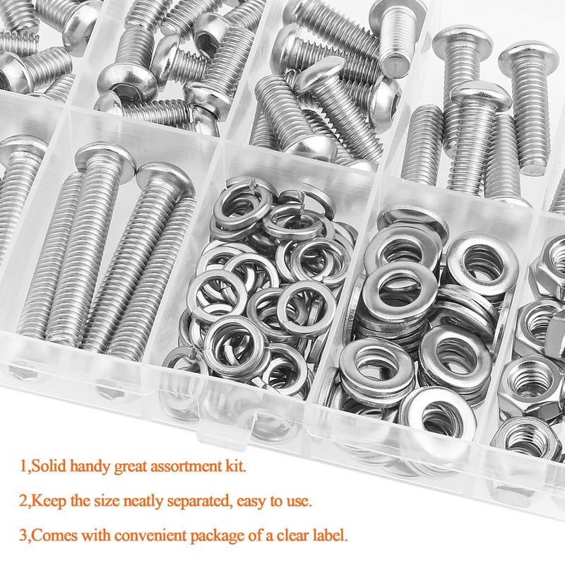 HELIFOUNER 146 Pieces M6 x 10mm /12mm /16mm /20mm /25mm